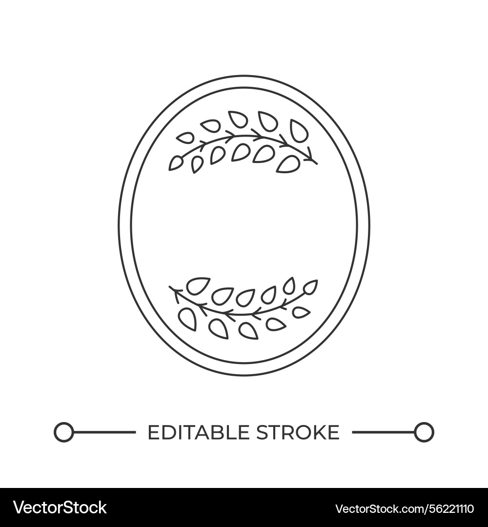 Elliptic frame with decorative laurel branches Vector Image