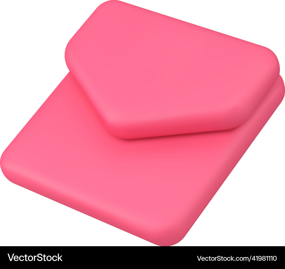 Inbox message chat button pink envelope internet vector image