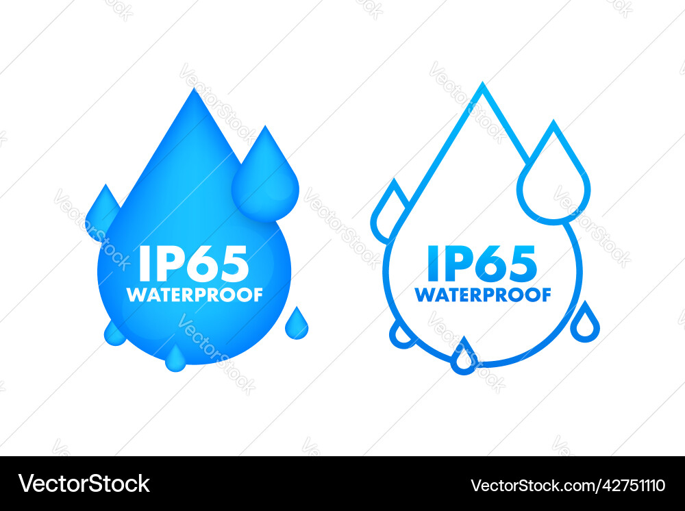 Ip65 waterproof water resistance level vector image