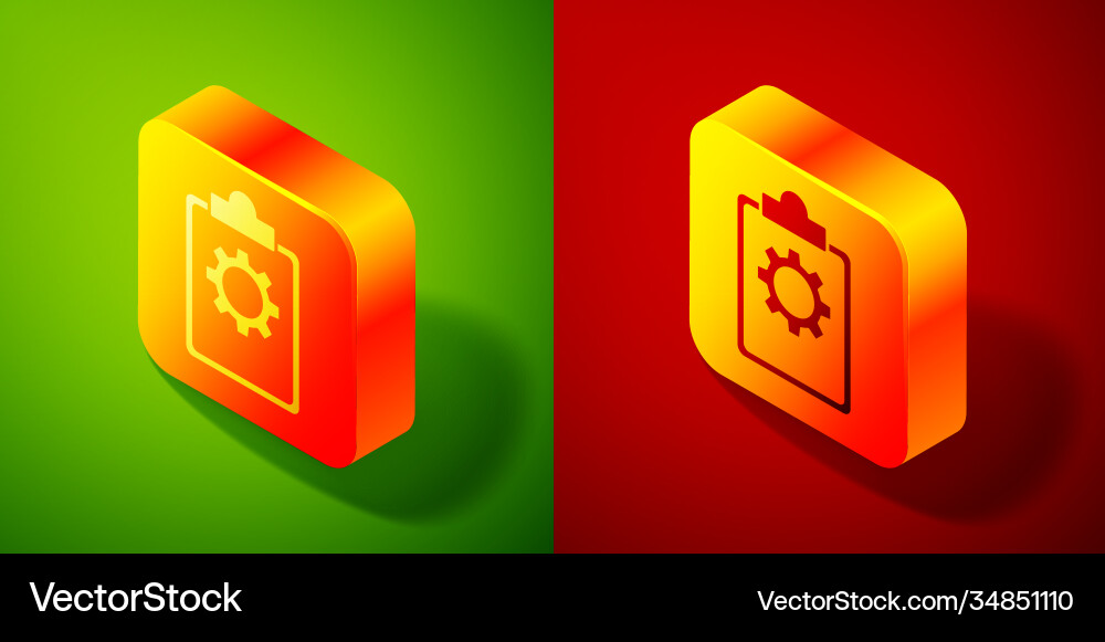 Isometric checklist clipboard with 24 hours vector image