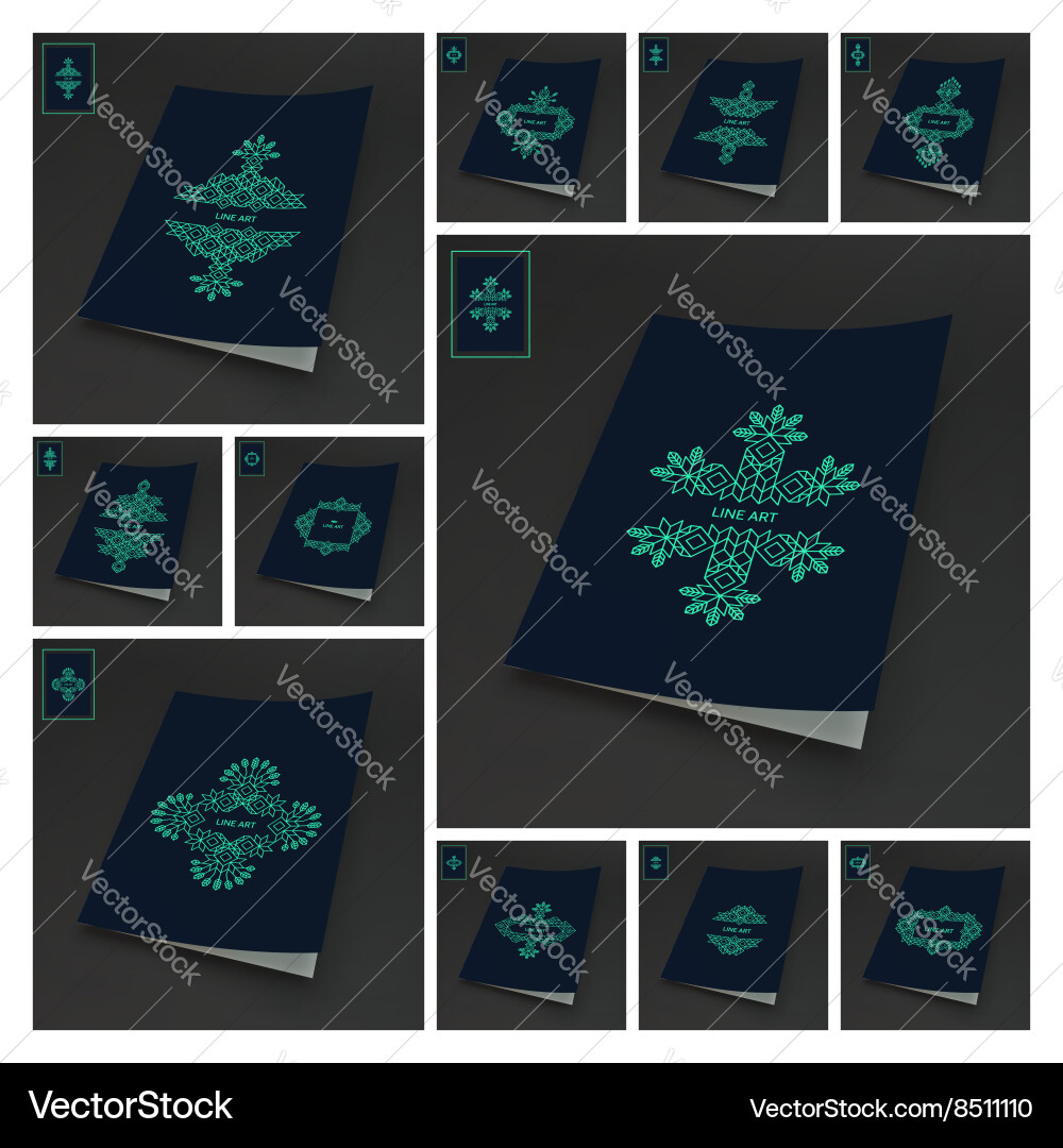 Line art design calligraphic linear element vector image