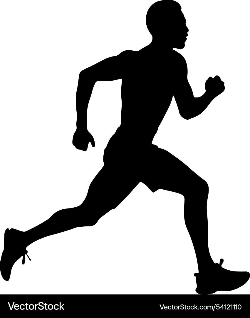 Man running silhouette in action motion Vector Image