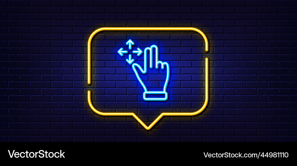 Move gesture line icon slide arrow sign swipe Move gesture line icon slide arrow sign swipe vector image