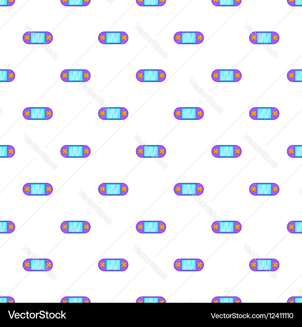 Portable video game console pattern cartoon style vector image