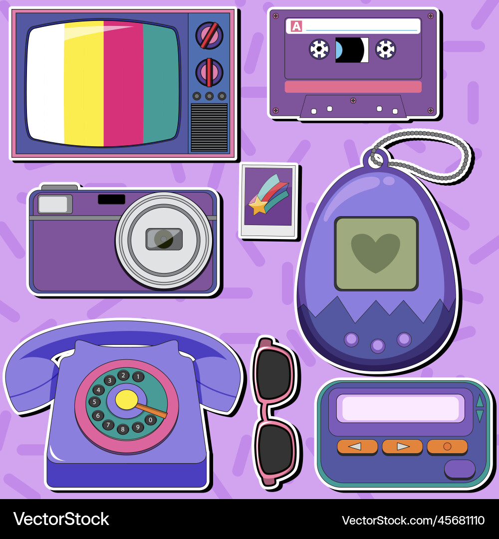 Retro Objekte und Elemente Set Retro Objekte und Elemente Set vektorbild