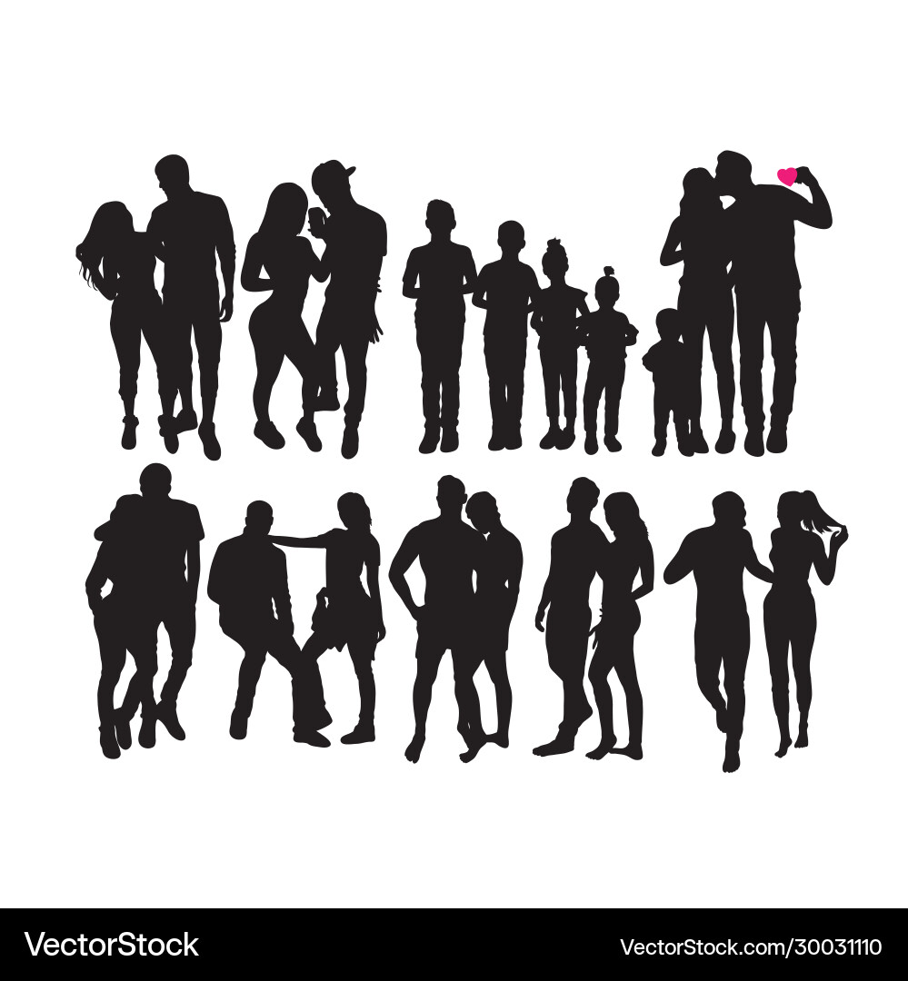 Romantic Couple Silhouettes Vector Image
