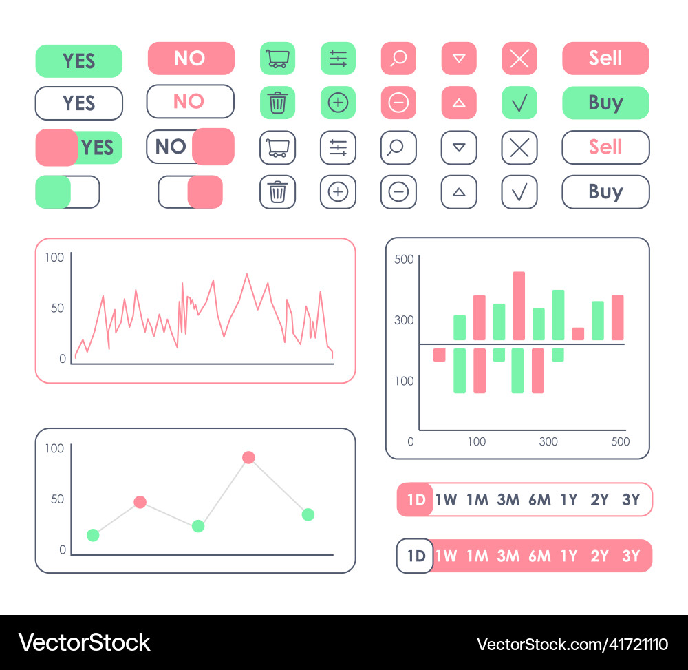 Sales forecast ui elements kit Sales forecast ui elements kit vector image