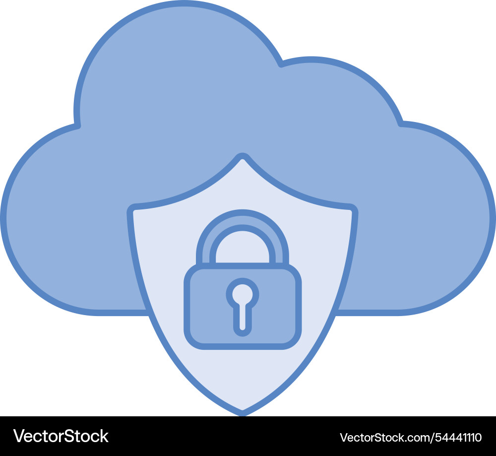 Sicherheit der Cloud-Speicher Vektorbild