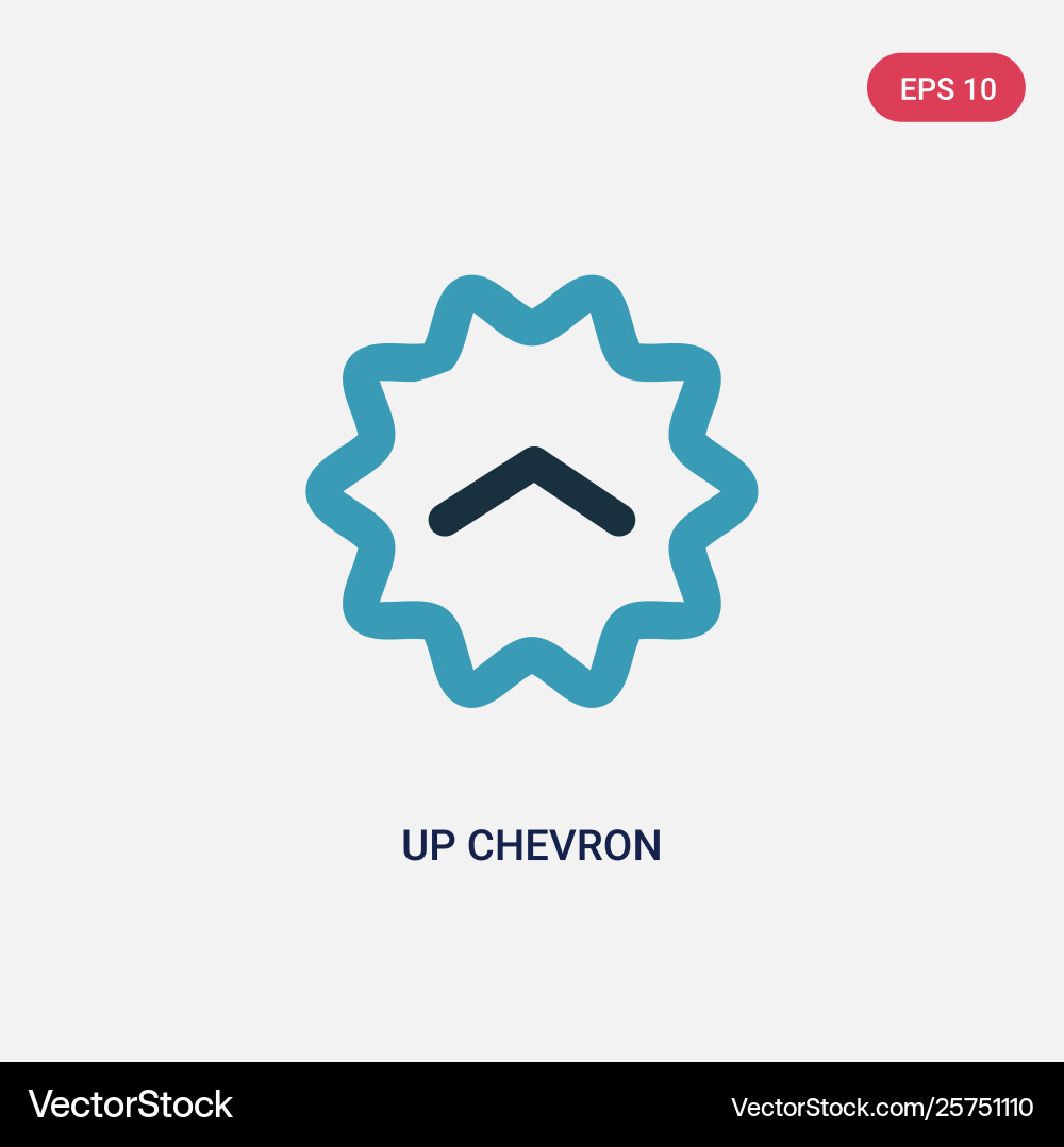 Two color up chevron icon from user interface vector image