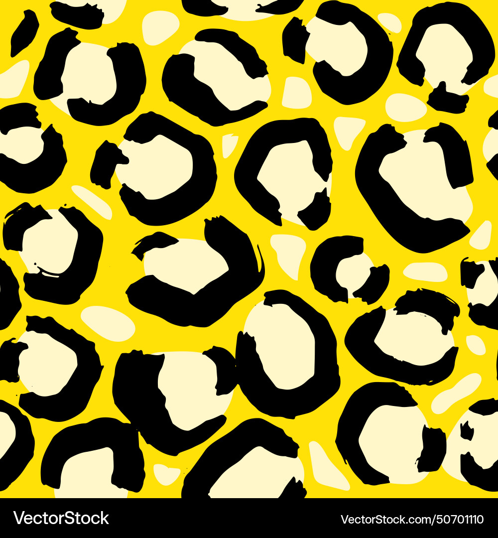 Yellow leopard print brush seamless pattern Yellow leopard print brush seamless pattern vector image