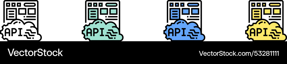 Anwendungs-Programmier-Interface-Icon Umriss Anwendungs-Programmier-Interface-Icon Umriss vektorbild