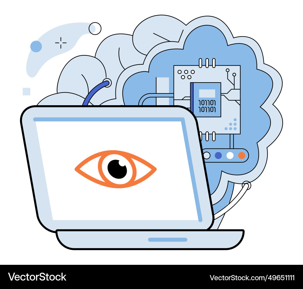 Artificial intelligence intelligent bots navigate Artificial intelligence intelligent bots navigate vector image