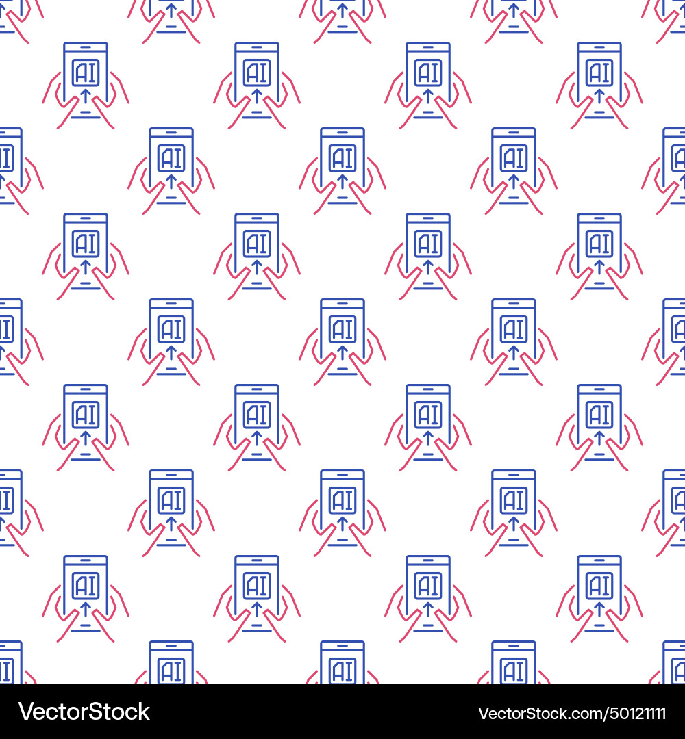 Artificial intelligence on smartphone in hands ai Artificial intelligence on smartphone in hands ai vector image