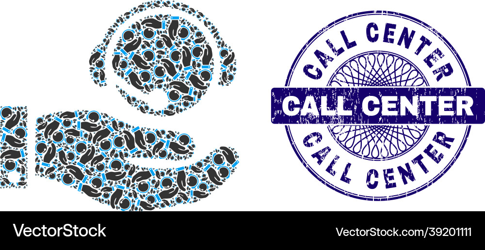 Call center service recursion mosaic of Call center service recursion mosaic of vector image