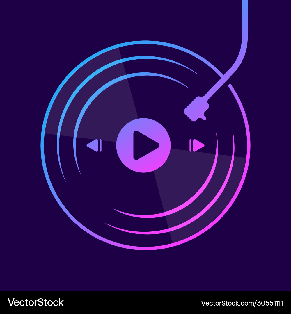 Colorful vinyl record music icon or symbol Colorful vinyl record music icon or symbol vector image