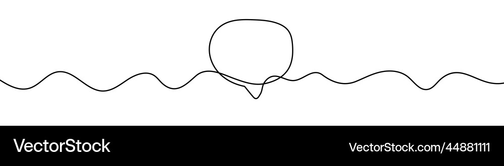 Continuous line drawing of speech bubble linear Vector Image