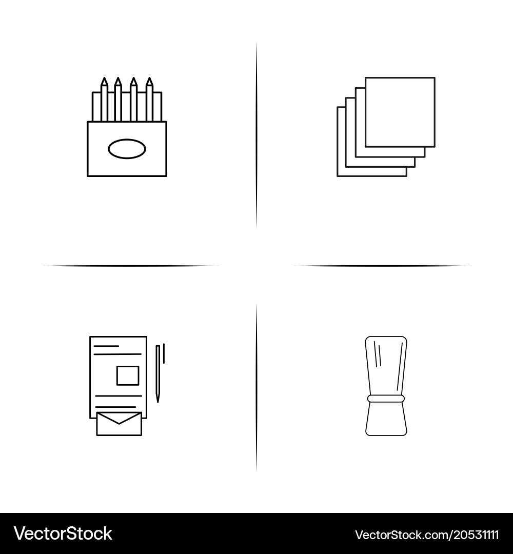Creative process and design simple linear icons vector image