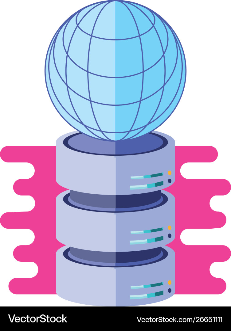 Data center disks with sphere browser technology Vector Image