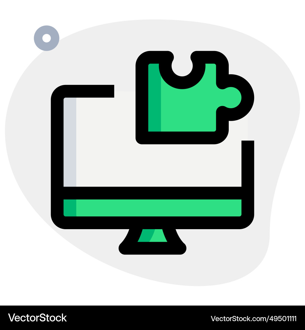Digital puzzle brain game installed in desktop vector image