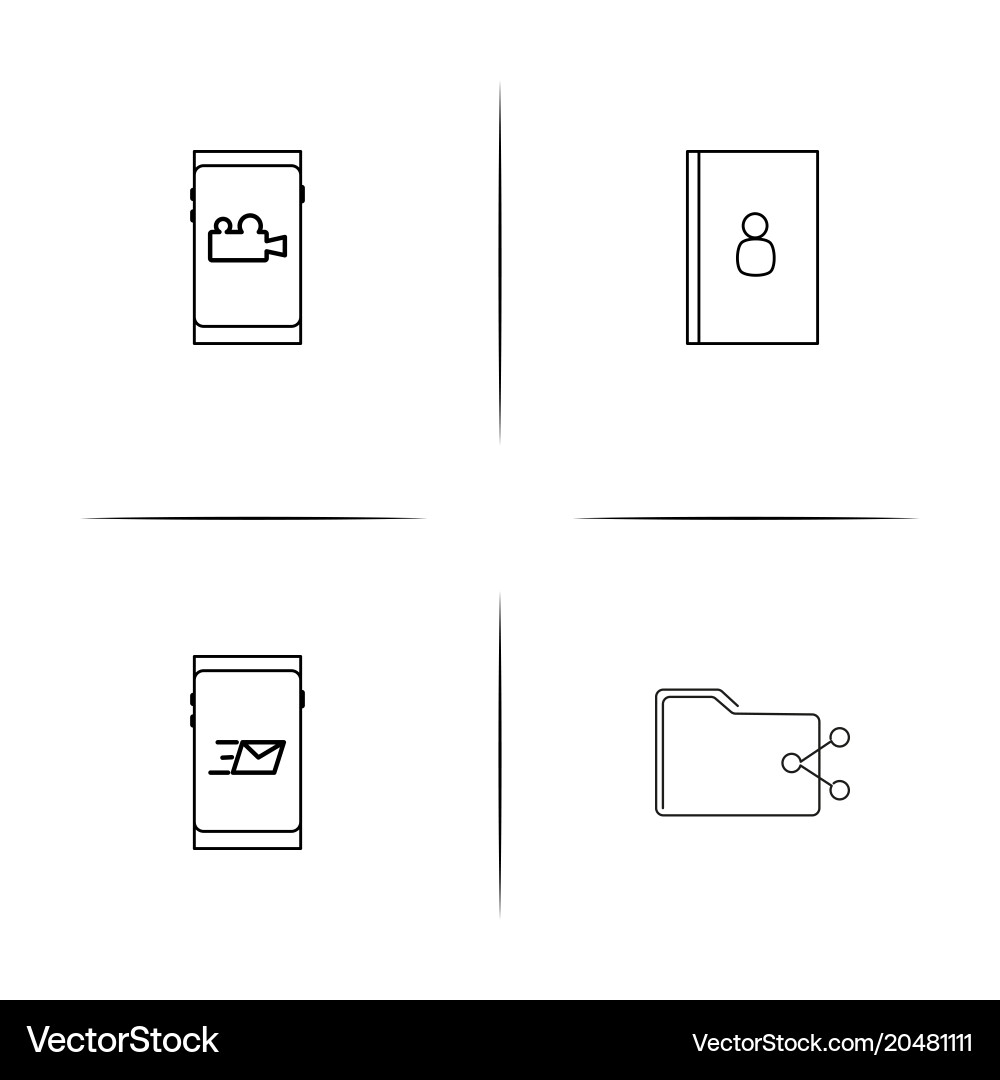 Internet of things simple linear icons set vector image