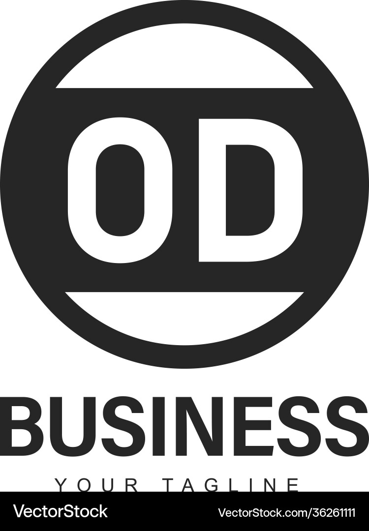 Od initial a logo design with abstract style Od initial a logo design with abstract style vector image