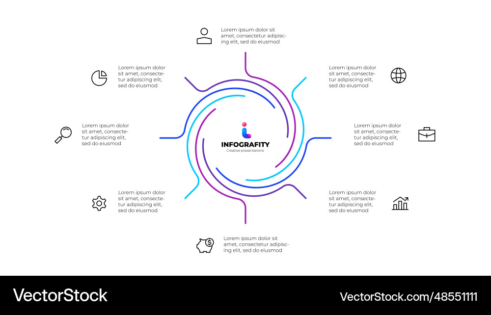 Outline abstract element for infographic template Outline abstract element for infographic template vector image