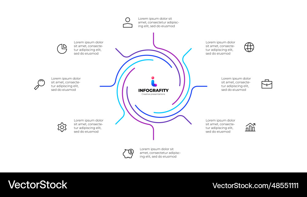 Outline abstract element for infographic template vector image