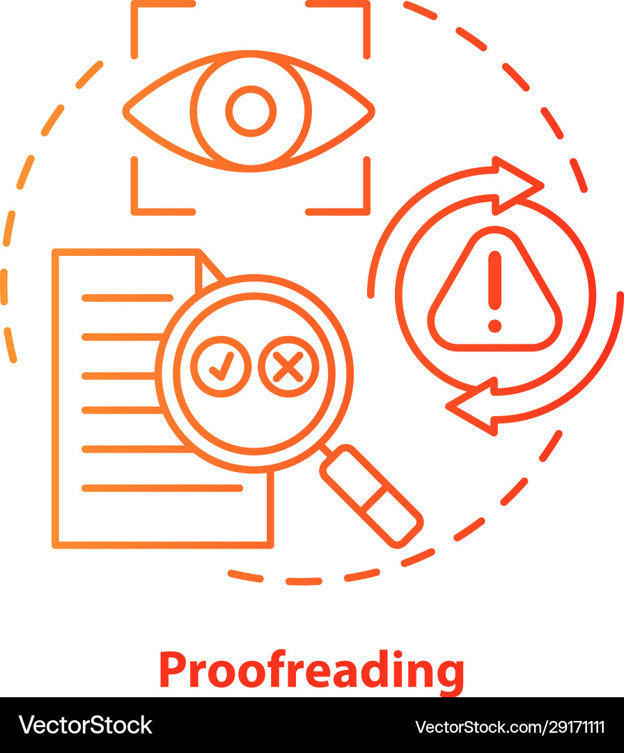 Red Proofreading Icon - Text Editing vector image