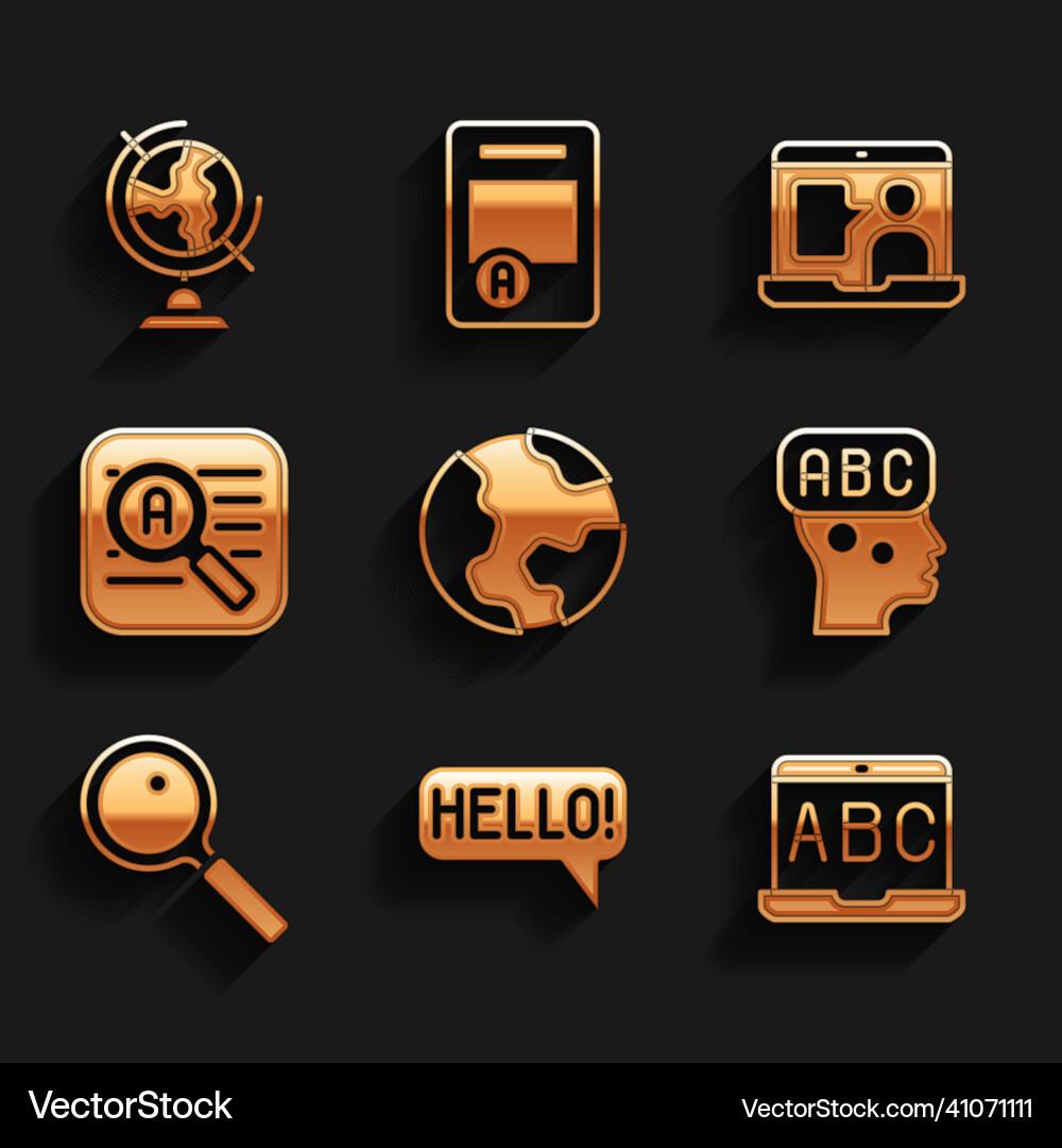 Set earth globe hello in different languages Vector Image