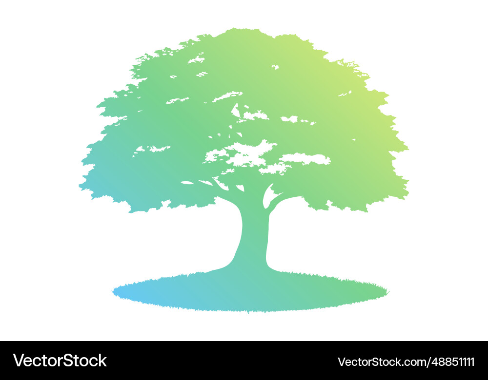 Silhouette of a deciduous tree with soft gradient Silhouette of a deciduous tree with soft gradient Vector Image