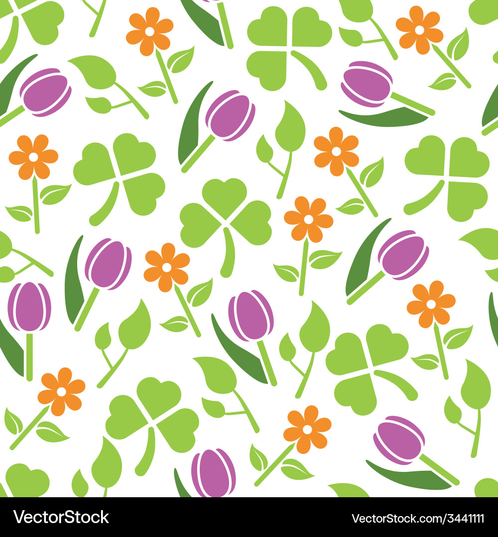 Spring Tulip Pattern Vector Image