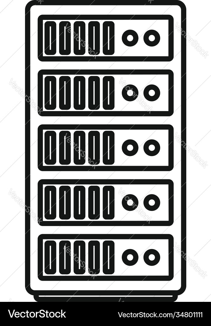Storage data cloud server icon outline style vector image