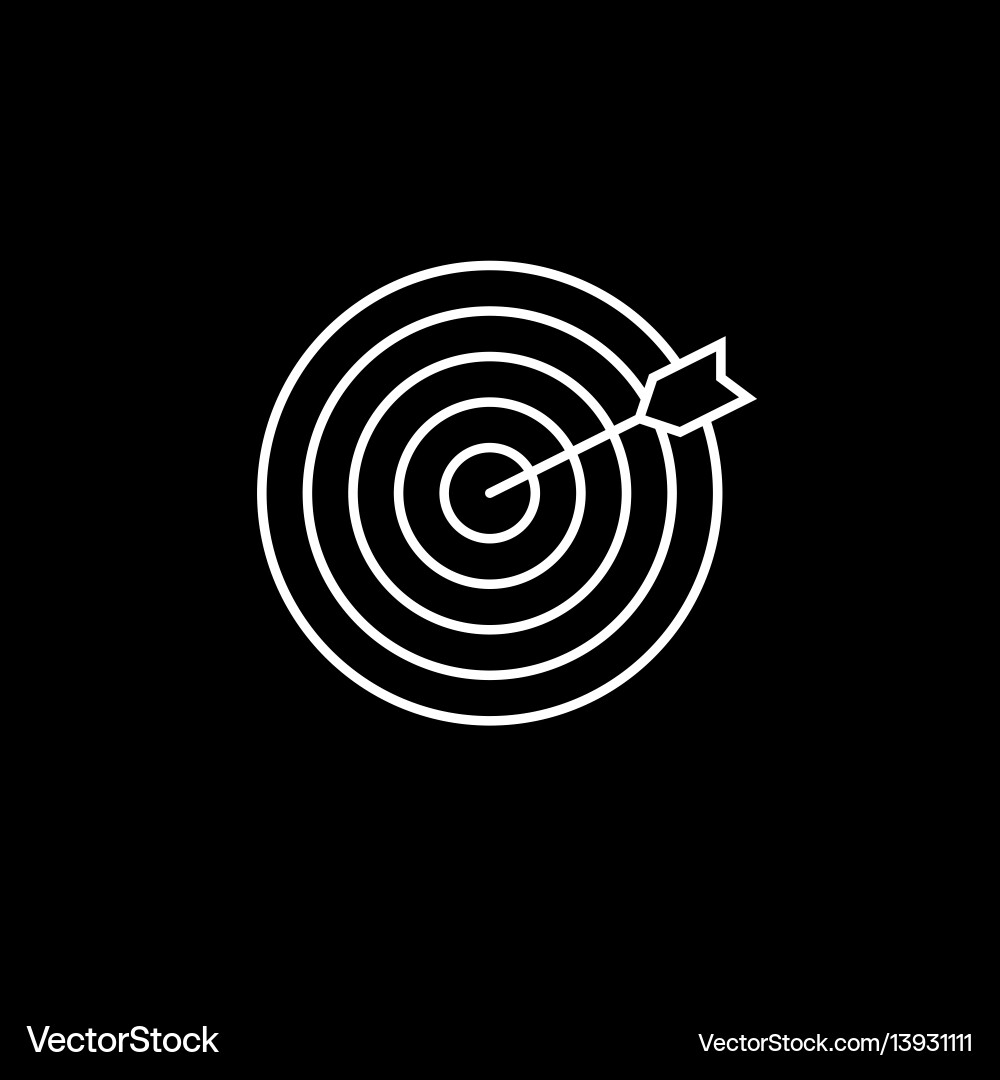 Target Line Icon - Dart Symbol vector image