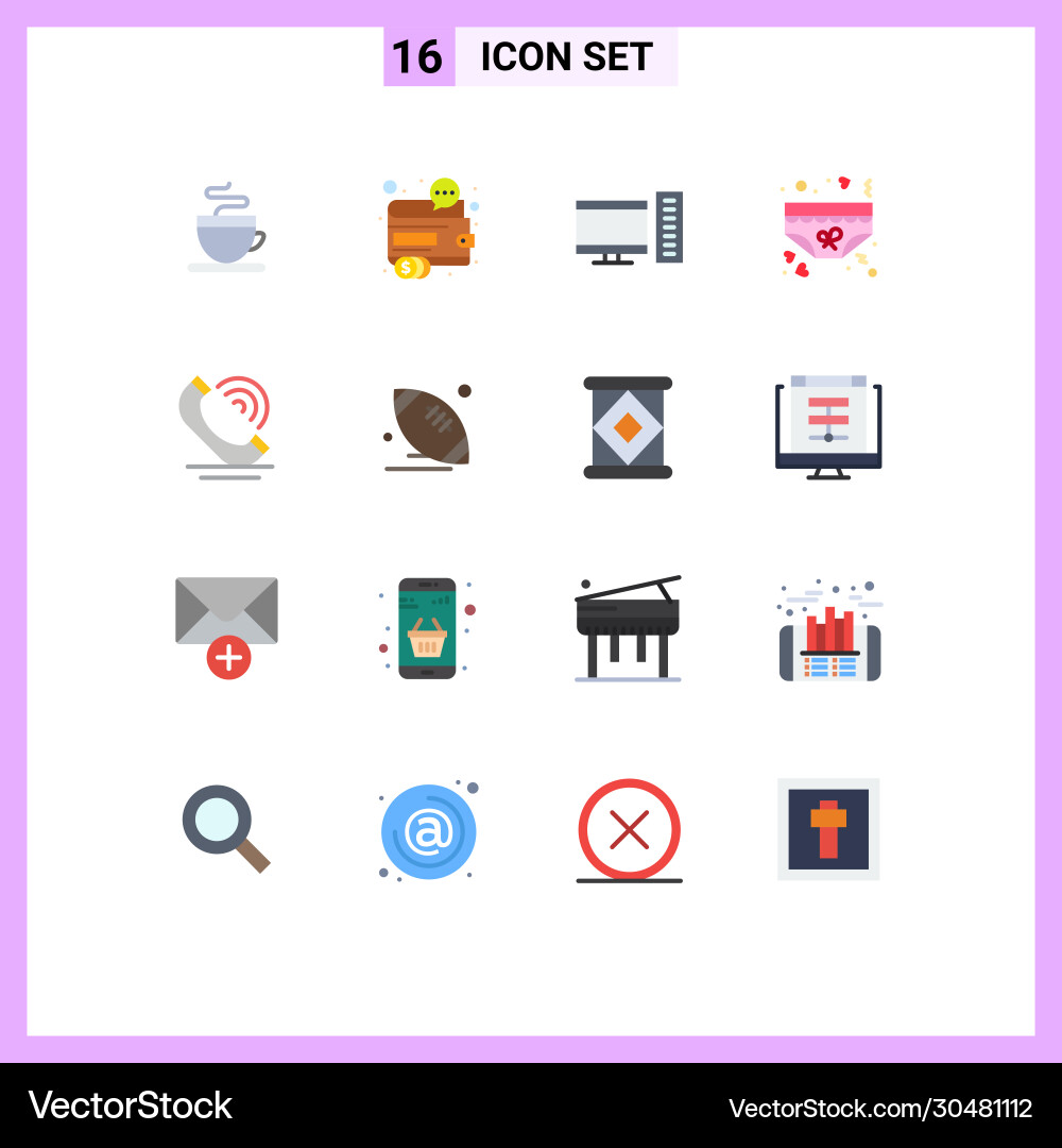 16 universal flat colors set for web and mobile Vector Image