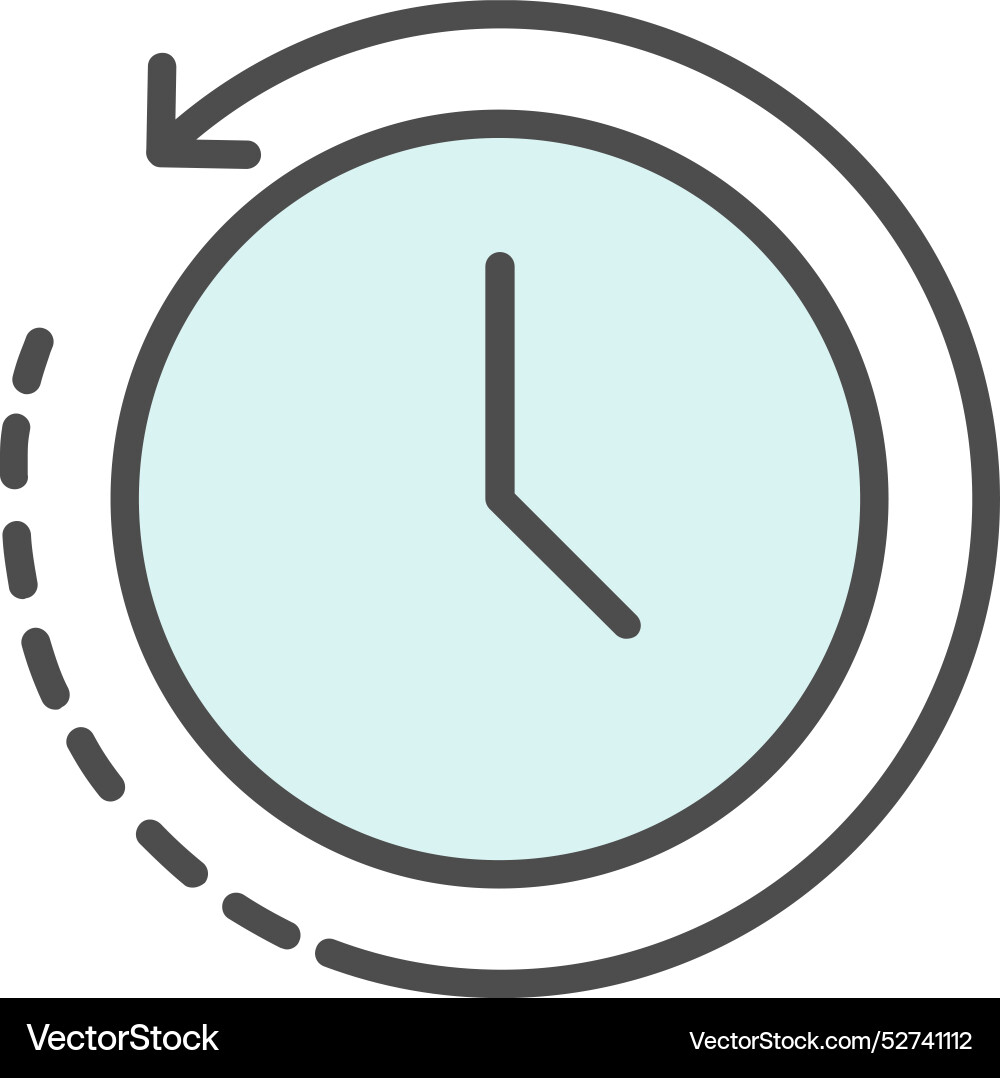 Back in time line filled icon design Vector Image