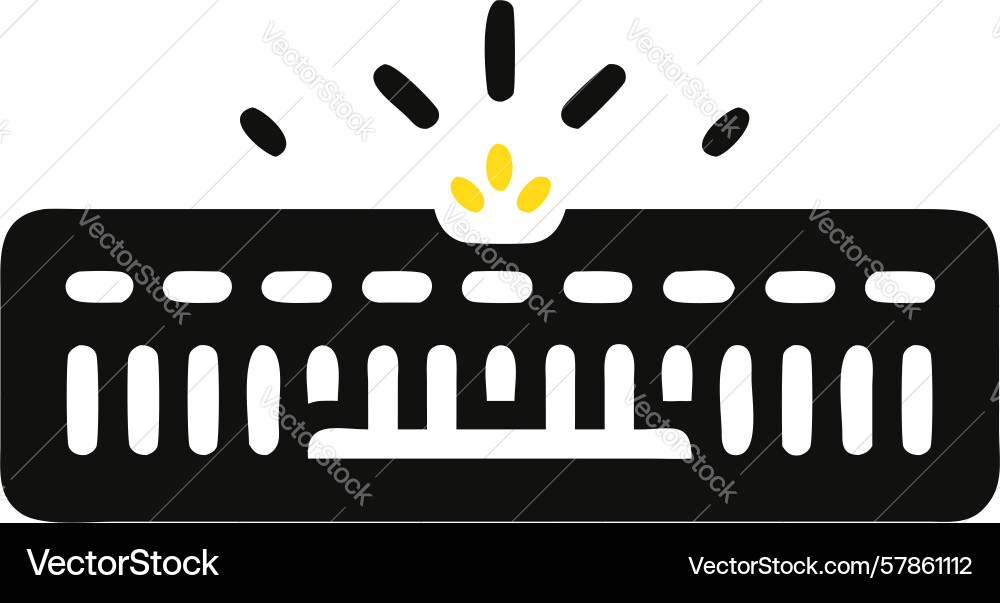 Backlit keyboard with glowing keys for low-light vector image