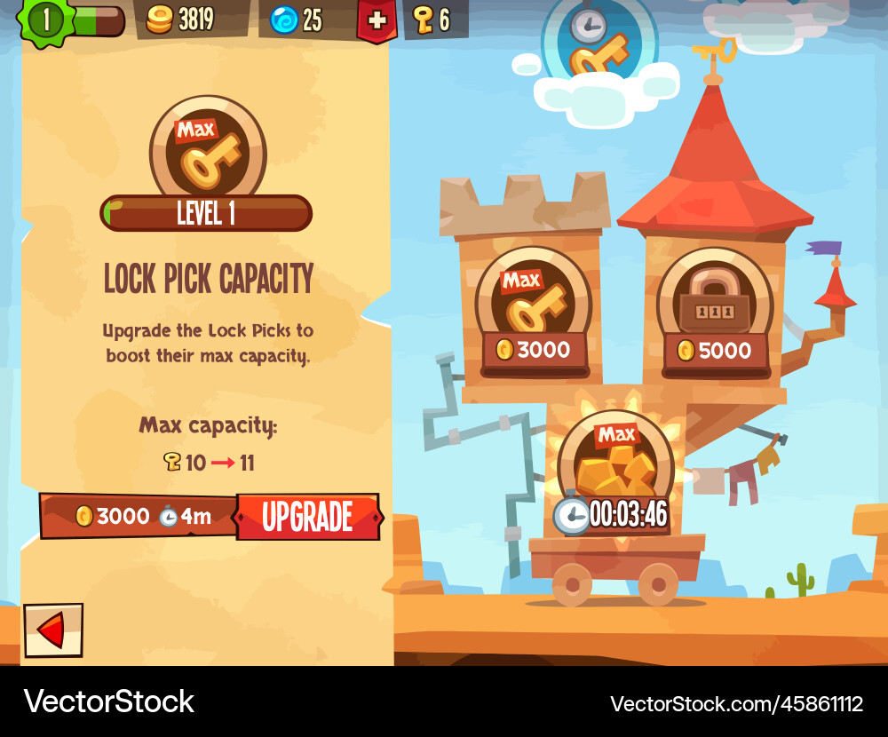 Complete set of level button game ui pop-up icon vector image