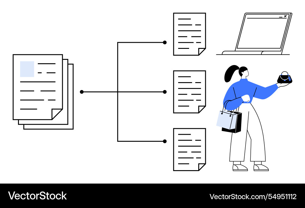 Document organization and digital workflow vector image