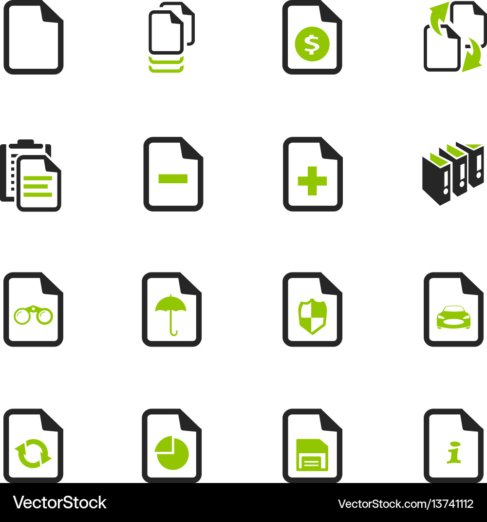 Documents icons set Vector Image