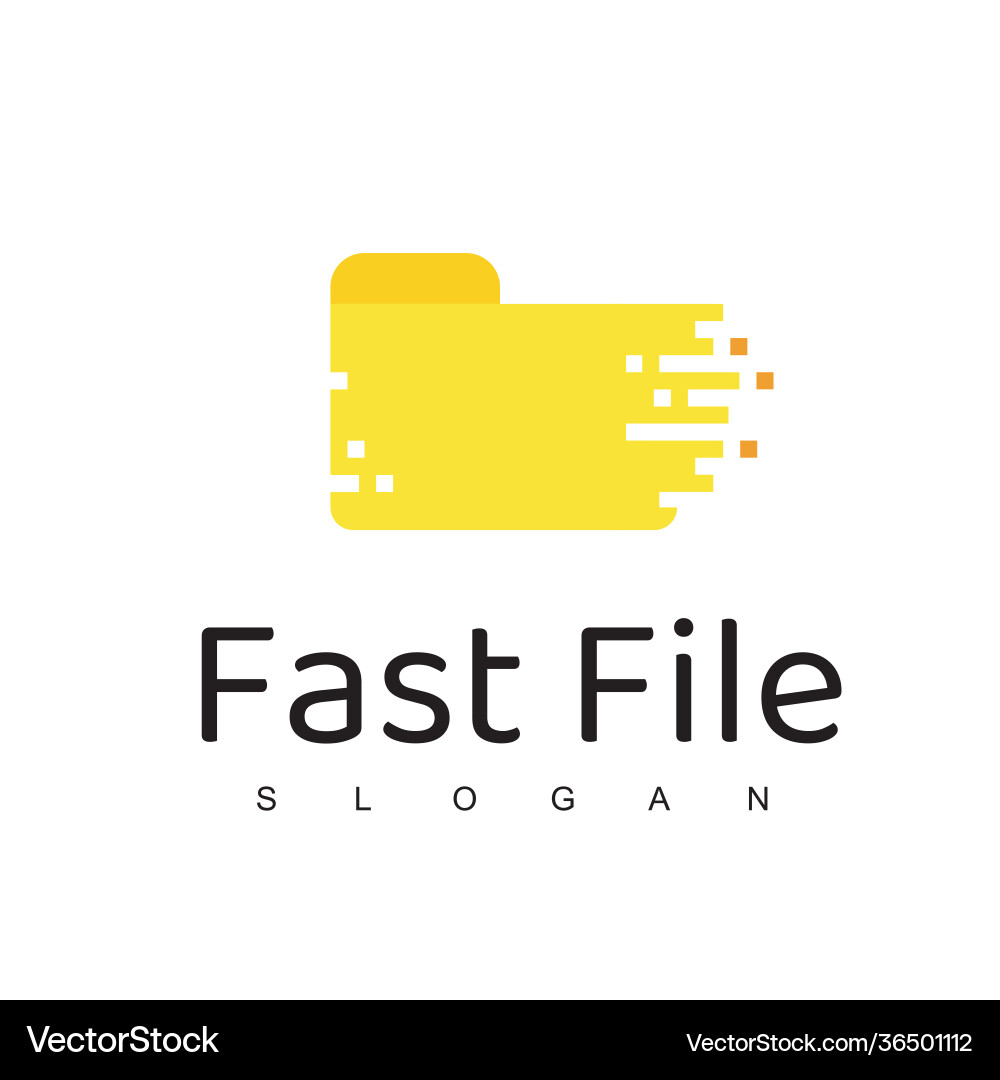 Fast file logo design templatehostingserver data vector image
