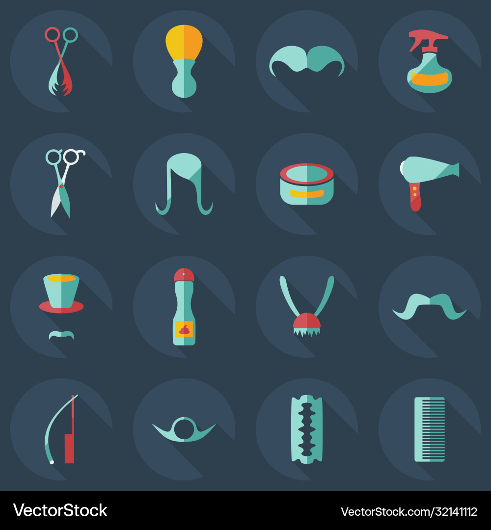 Flat concept set modern design with shadow style vector image