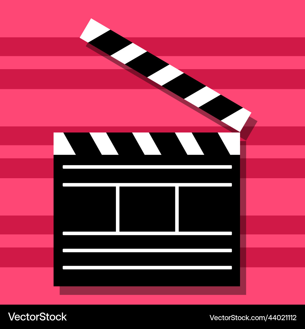 Flat image of clapperboard Flat image of clapperboard vector image