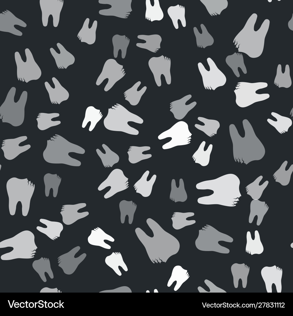 Grey broken tooth icon isolated seamless pattern Vector Image