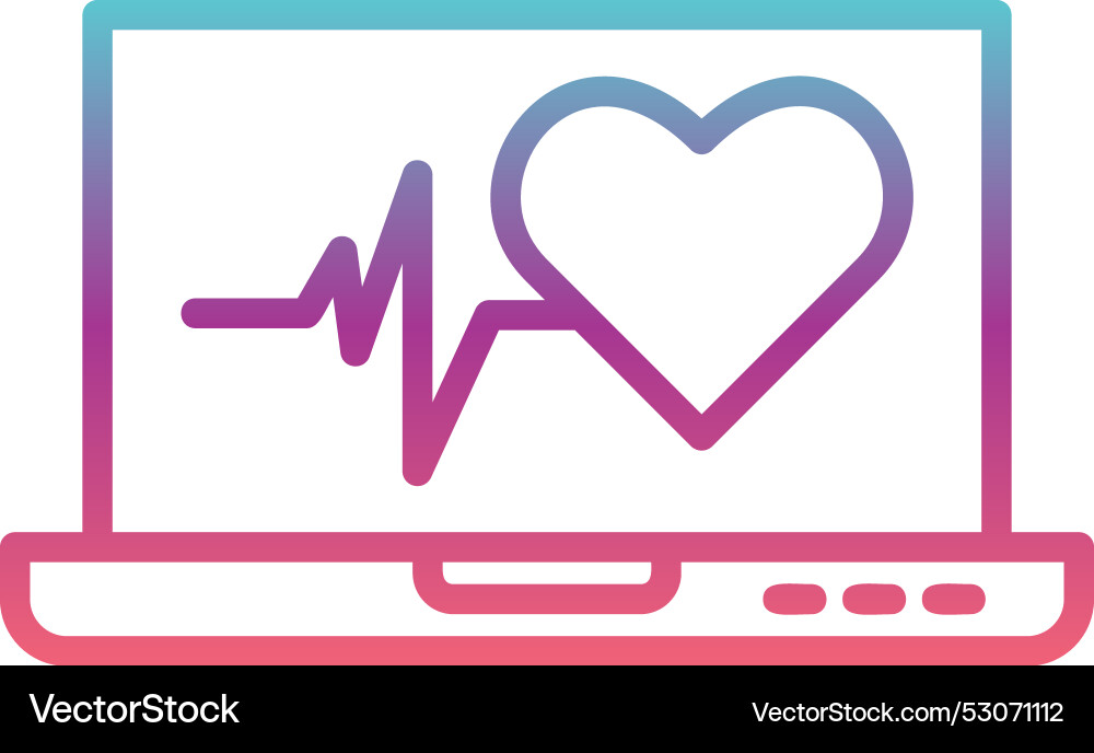 Heart rate line gradient design Vector Image