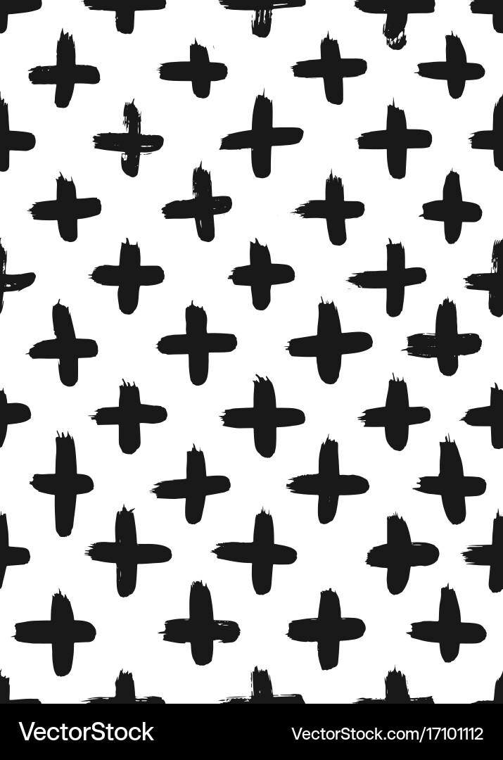 Ink abstract cross seamless pattern background vector image