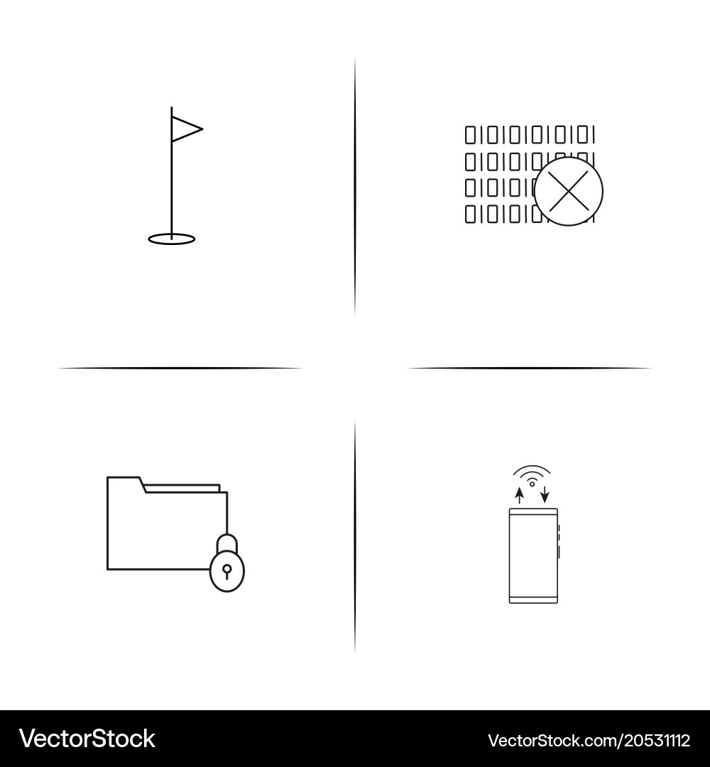 Internet technologies simple linear icons set vector image
