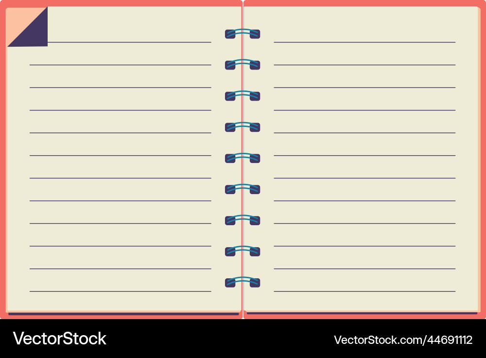 Open notepad icon vector image