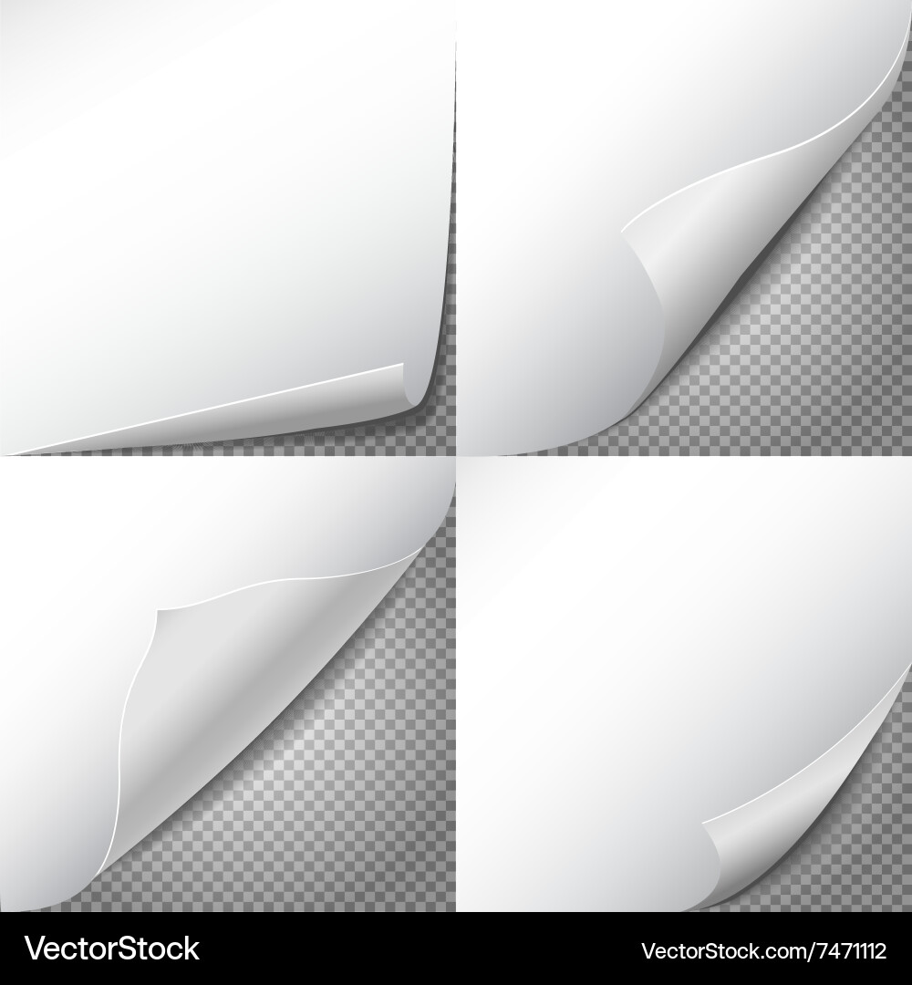 Paper Curl Corner Set Vector Image