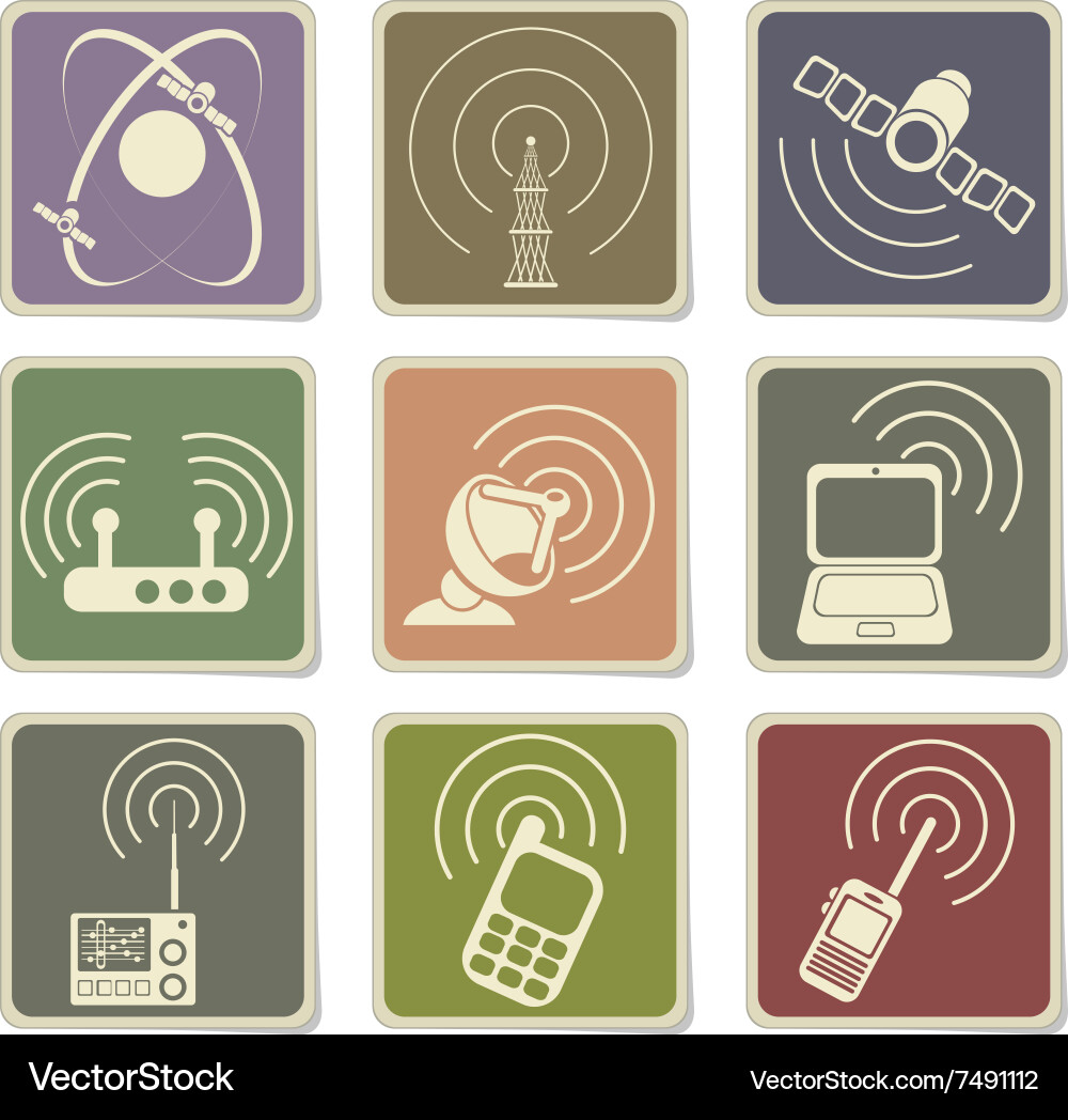 Radio signal simple icons Vector Image