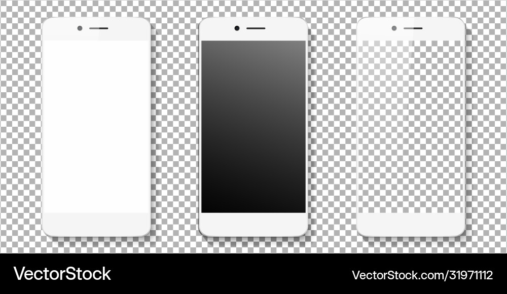 Realistic smartphone display mockup set Realistic smartphone display mockup set vector image